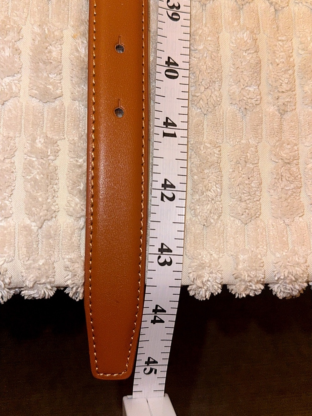 Tan Leather Belt with Gold Buckle - Picture 15 of 16